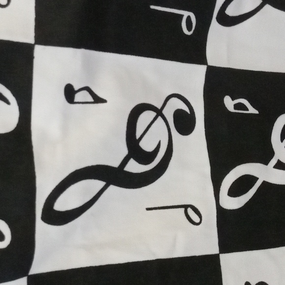 Black And White Musical Notes Cotton Tea Towel - Picture 2 of 3